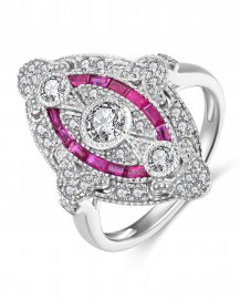 MARQUISE STYLE RUBY DIAMOND RING (TR4171)